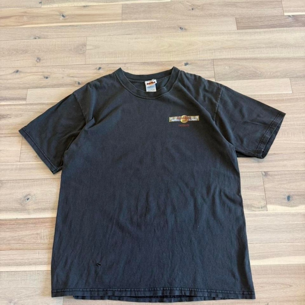 Y2k Detroit Hard Rock Cafe black cotton t-shirt sz L